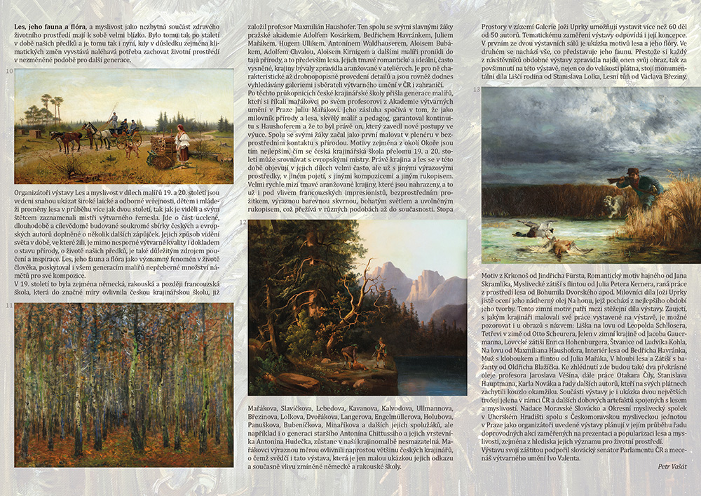 Les a myslivost v dílech malířů 19. a 20. století - leták 2